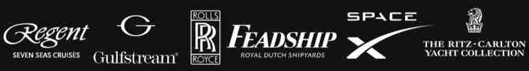 Regent Seven Seas Cruises, Gulfstream, Rolls Royce, Feadship, Space X, The Ritz-Carlton Yacht Collection